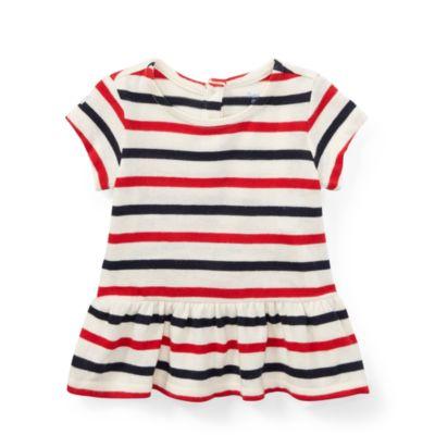 Ralph Lauren Striped Cotton Jersey Tunic Clubhouse Cream/ Navy 24m