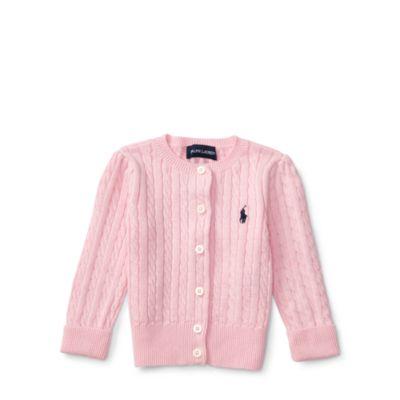 Ralph Lauren Cotton Cable Cardigan Pink 9m