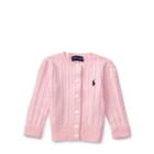 Ralph Lauren Cotton Cable Cardigan Pink 9m