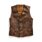Ralph Lauren Distressed Leather Vest Brown