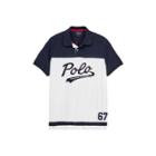 Ralph Lauren Classic Fit Mesh Polo Shirt White Multi Xl Tall