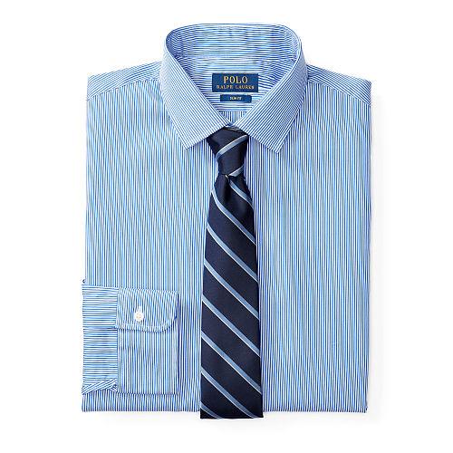 Polo Ralph Lauren Slim-fit Striped Dress Shirt 1077 Blue/white