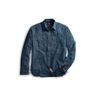 Ralph Lauren Indigo Chambray Workshirt Rl 108 Blue