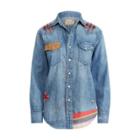 Ralph Lauren Embroidered Western Shirt Medium Indigo