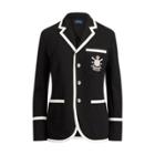 Ralph Lauren Embroidered Knit Cotton Blazer Polo Black