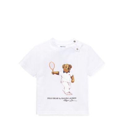 Ralph Lauren Tennis Bear Cotton T-shirt White 6m