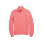 Ralph Lauren Cotton Mesh Half-zip Sweater Salmon Heather