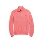 Ralph Lauren Cotton Mesh Half-zip Sweater Salmon Heather