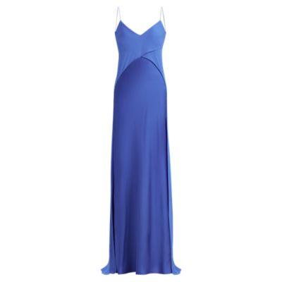 Ralph Lauren Myles Charmeuse-georgette Gown French Blue