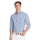 Polo Ralph Lauren Slim Plaid Cotton Poplin Shirt Navy/white