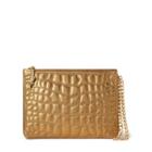 Ralph Lauren Quilted Nappa Leather Pouch Gold