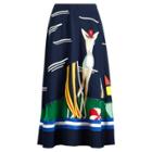Ralph Lauren Trivelas Crepe Skirt Regatta Navy