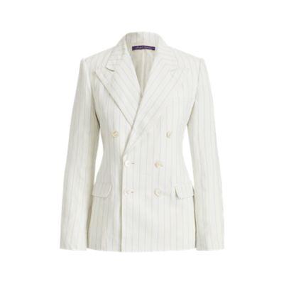 Ralph Lauren Ronnie Striped Linen Jacket Chalk/bay Blue