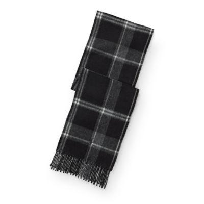 Ralph Lauren Reversible Plaid Wool Scarf Black