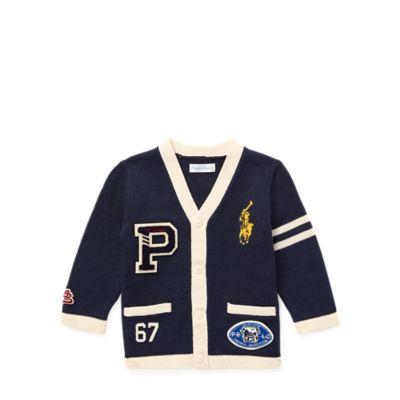 Ralph Lauren Cotton V-neck Cardigan Hunter Navy 24m