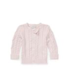 Ralph Lauren Aran-knit Cotton Cardigan Morning Pink 9m