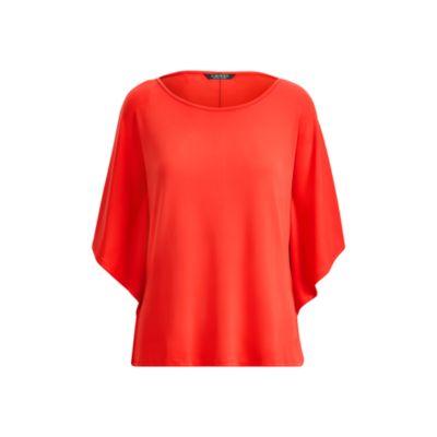 Ralph Lauren Jersey Dolman-sleeve Top Tomato Red