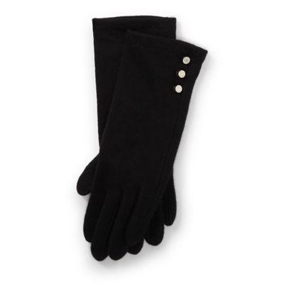 Ralph Lauren Buttoned Lambswool Tech Gloves Black