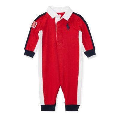 Ralph Lauren Cotton Jersey Rugby Coverall Martin Red 3m