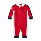 Ralph Lauren Cotton Jersey Rugby Coverall Martin Red 3m
