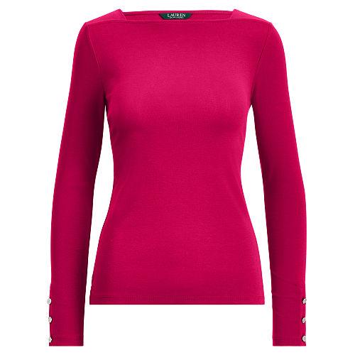 Ralph Lauren Lauren Button-trim Boatneck Top