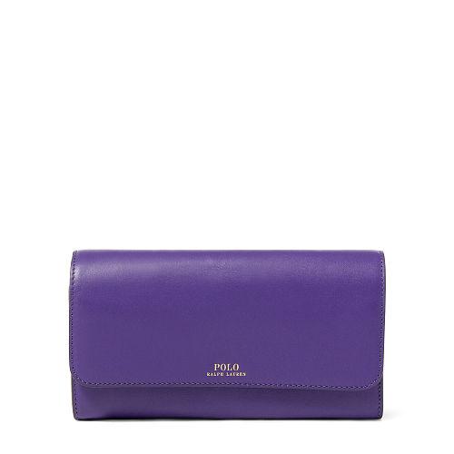 Polo Ralph Lauren Leather Chain Strap Wallet Purple