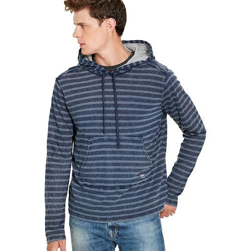 Ralph Lauren Denim & Supply Striped Cotton Jersey Hoodie Indigo Stripe