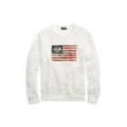 Ralph Lauren Flag Cotton Crewneck Sweater White