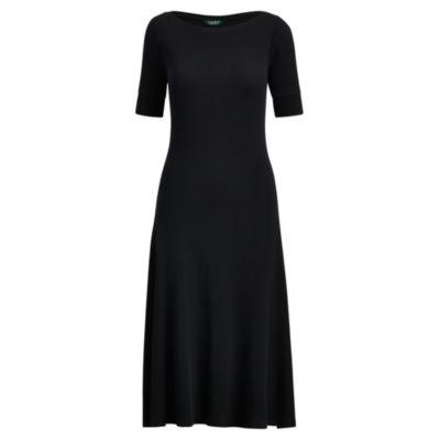 Ralph Lauren Waffle-knit Midi Dress Polo Black