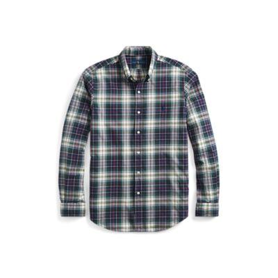 Ralph Lauren Classic Fit Plaid Cotton Shirt Pine Green/yellow Multi 2x Big