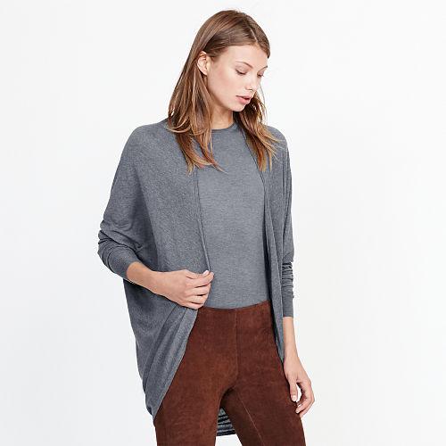Ralph Lauren Lauren Silk-blend Cardigan Concrete Heather