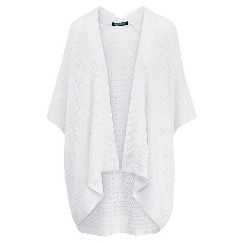 Ralph Lauren Lauren Pointelle Open-front Cardigan White