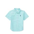 Ralph Lauren Gingham Stretch Cotton Shirt Lt Mint Multi 18m