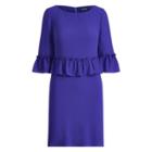 Ralph Lauren Ruffled Stretch Jersey Dress Cliffside Violet