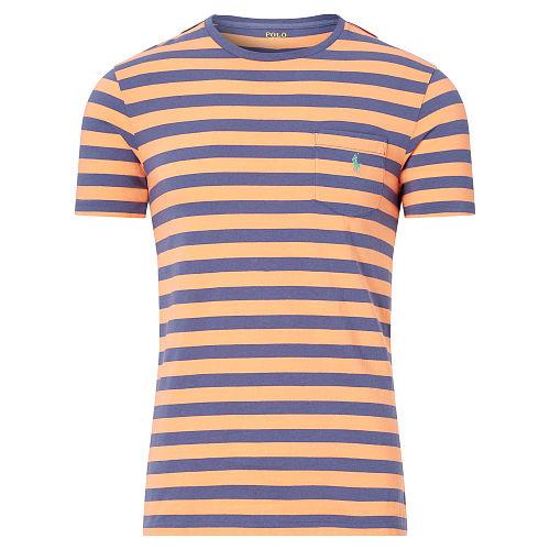 Polo Ralph Lauren Custom-fit Cotton T-shirt May Orange/observer Blue