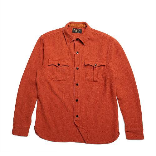 Ralph Lauren Rrl Wool-blend Twill Workshirt Red