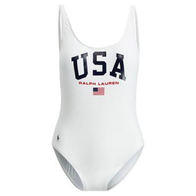 Ralph Lauren Usa One-piece Swimsuit White