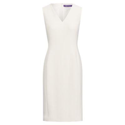 Ralph Lauren Maury Wool Crepe Sheath Dress Cream