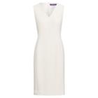 Ralph Lauren Maury Wool Crepe Sheath Dress Cream