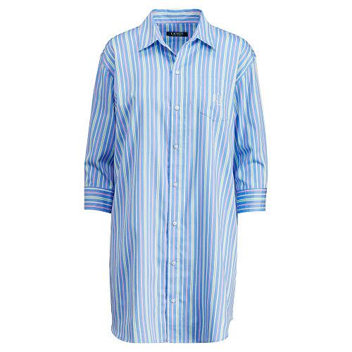 Ralph Lauren Lauren Striped Sateen Sleep Shirt Blue Multi Stripe