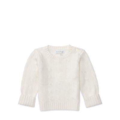 Ralph Lauren Cable-knit Cashmere Sweater Warm White 18-24m