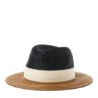 Ralph Lauren Lauren Color-blocked Straw Panama Hat Black