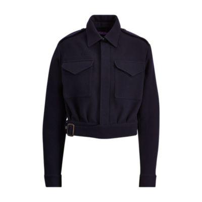 Ralph Lauren Wool Sateen Military Jacket Midnight