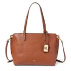 Ralph Lauren Lauren Faux-leather Claire Shopper Bourbon