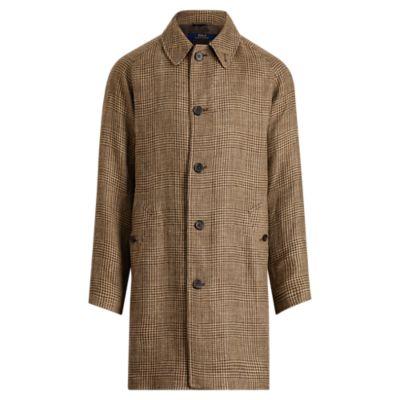 Ralph Lauren Glen Plaid Balmacaan Topcoat Brown And Tan