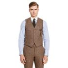 Polo Ralph Lauren Houndstooth Wool Vest Brown And Tan
