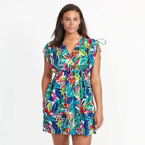 Ralph Lauren Lauren Woman Tropical-print Cotton Cover-up Multi