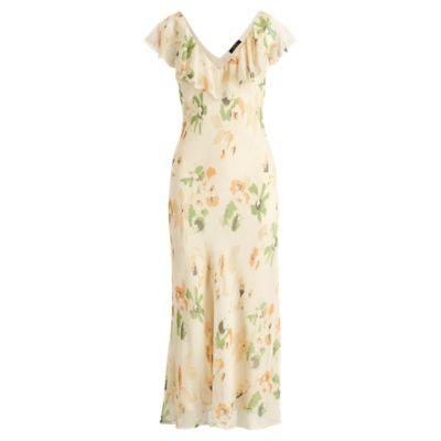 Ralph Lauren Floral-print Silk Maxidress Peach Blossom Print