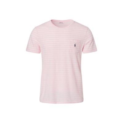 Ralph Lauren Custom Fit Striped T-shirt Carmel Pink/white