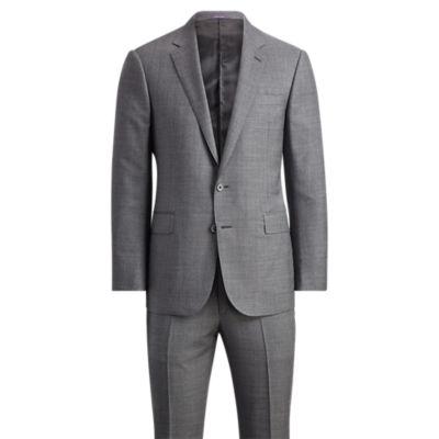 Ralph Lauren Wool Sharkskin Suit Grey Multi